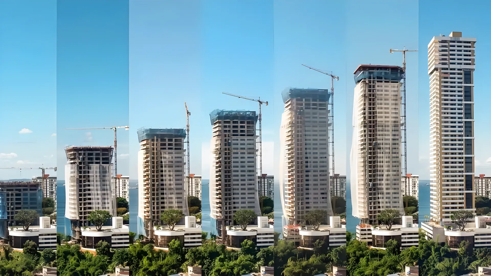 Công trường xây dựng được ghi hình bằng camera timelapse